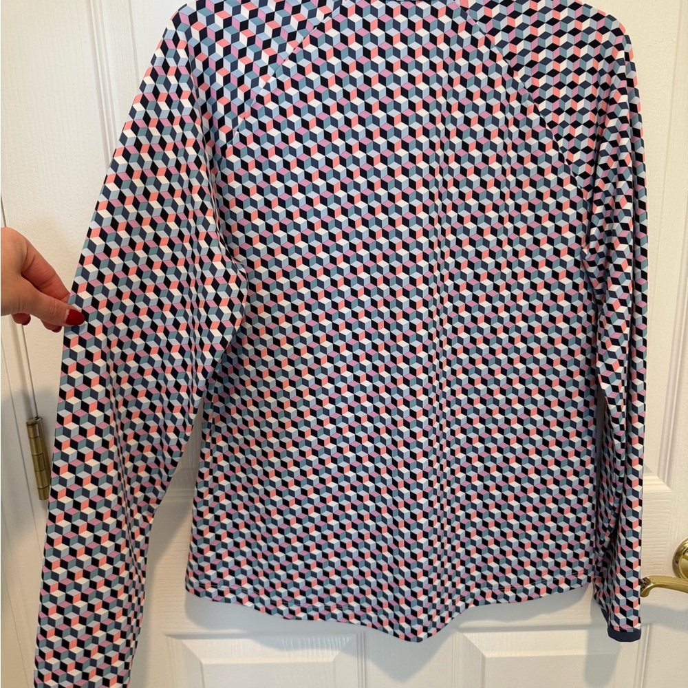 Athletic Quarter Zip Geometric Patterned - image 5